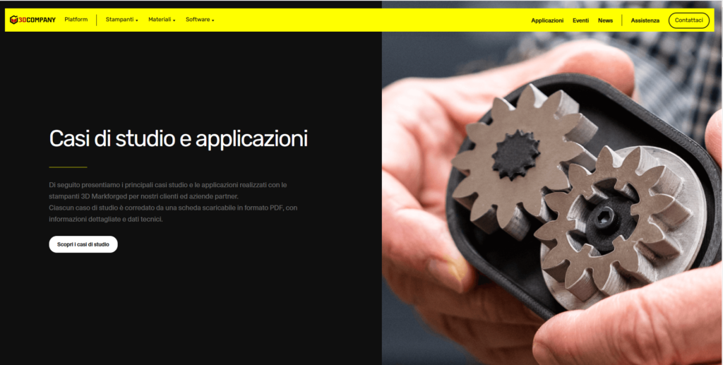 Nuovo sito web 3D Company per le stampanti 3D Markforged